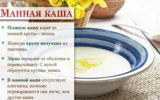 Калорийность манной каши